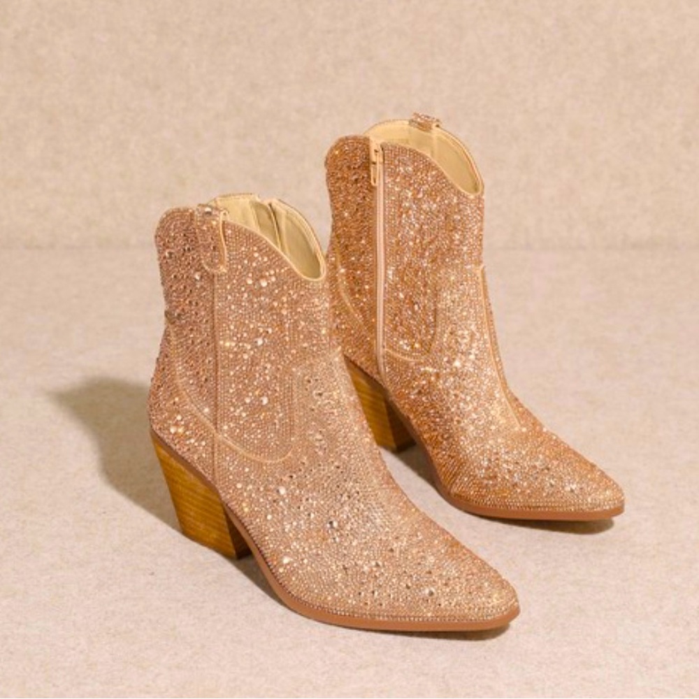 Rose Gold Crystal boots with a Bohemian flare  ✨